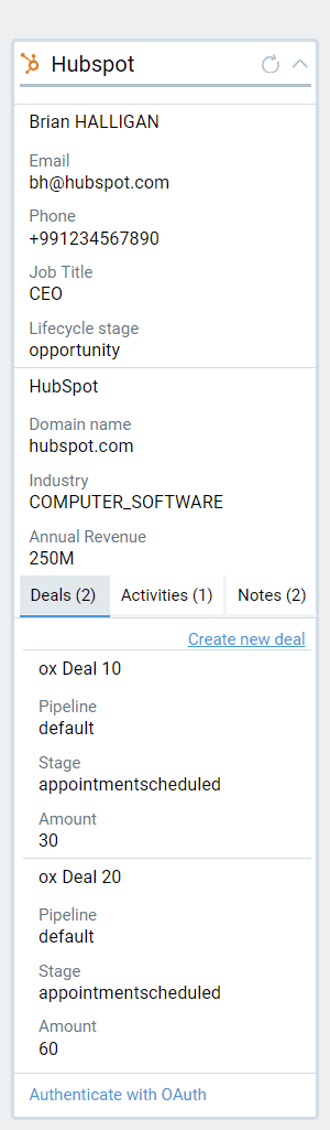 Hubspot screenshot thumnail